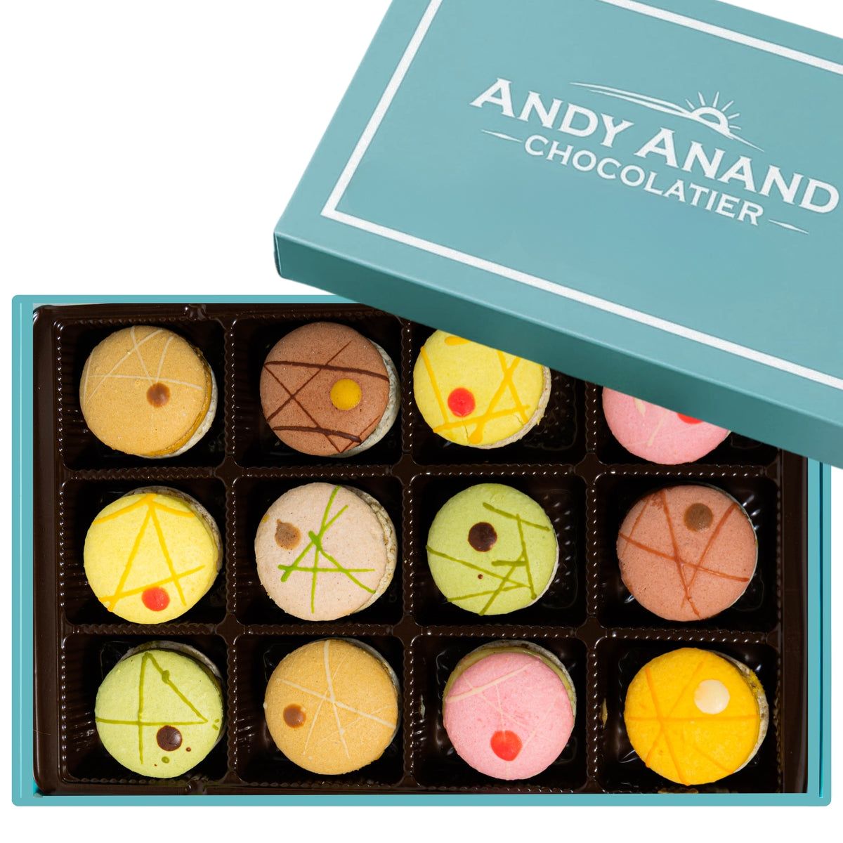 Andy Anand French Macarons 24-piece gift box — gluten-free, made fresh daily